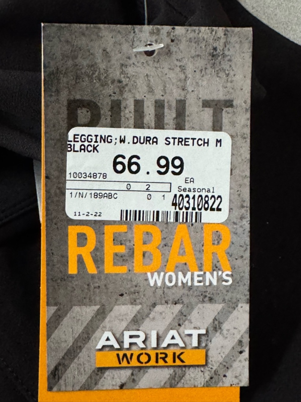 Ariat Women’s Rebar Durastr Utility Legging/Pant, Med, Phone Pocket, Black NWT - Picture 9 of 12